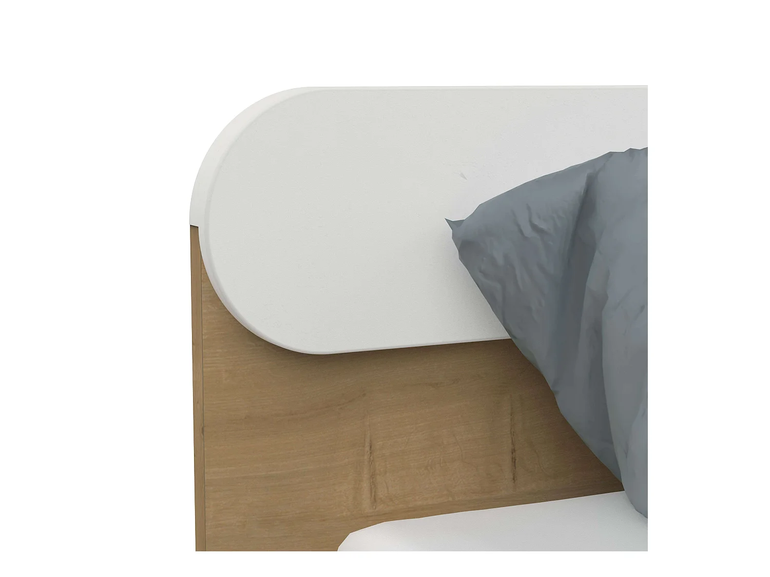 Cama Juvenil Infantil Naili Dormitorio Roble Hamilton/Blanco Mate 90x190-200 cm