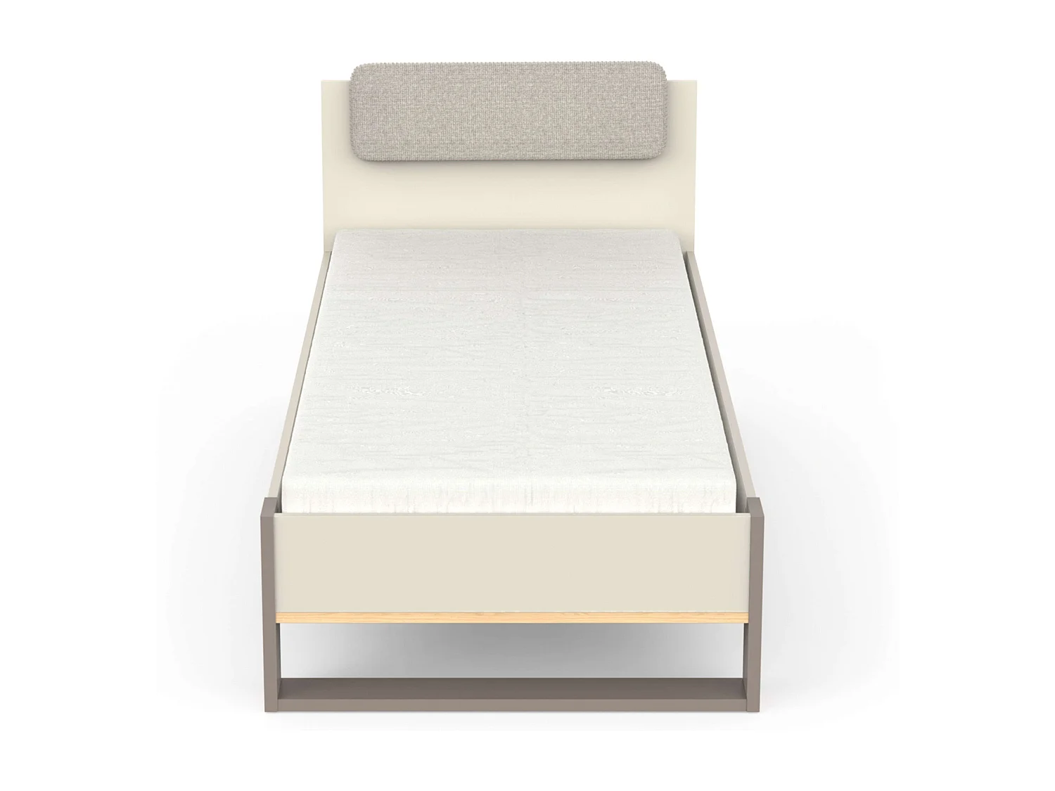 Cama Juvenil Camillia 90x200cm en Roble Vicenza, Gris y Arcilla