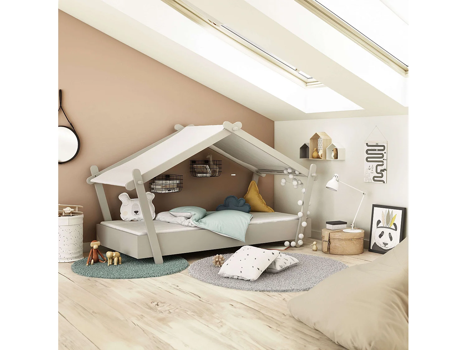 Cama Infantil Casita con Somier 223x130x102 cm