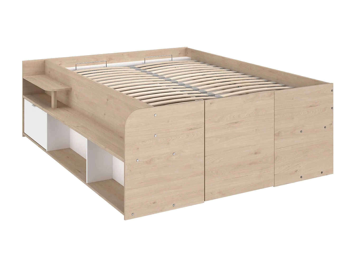Cama convertible Stratos base elevable Roble Jackson/blanco 168x66x209.5 cm