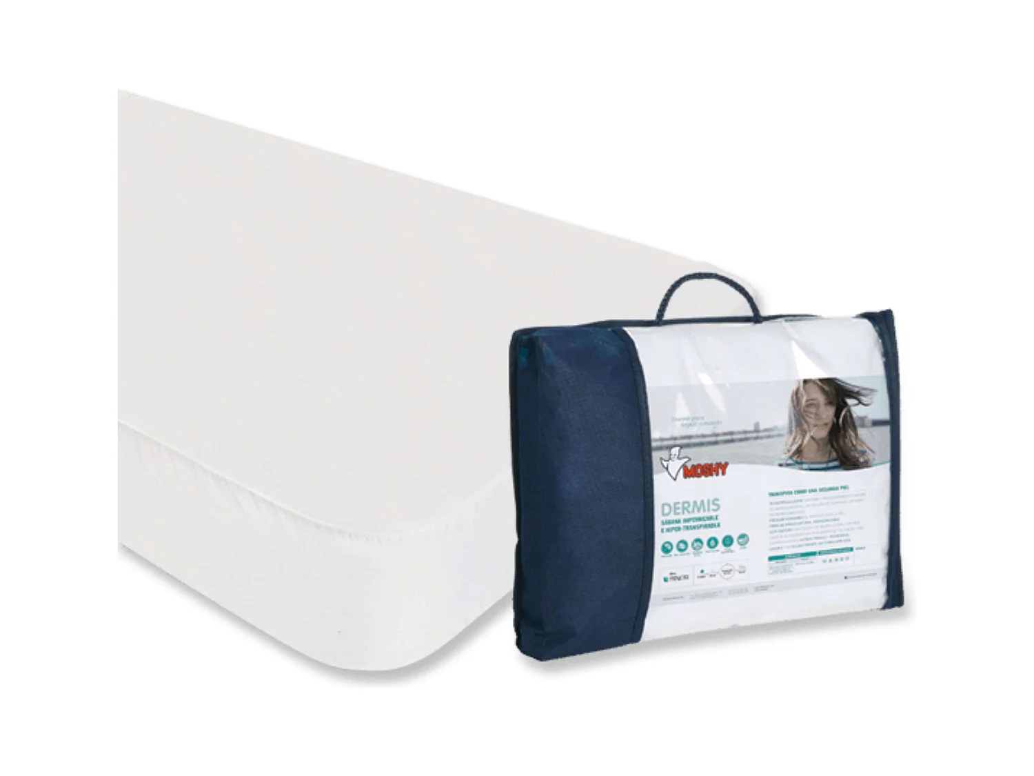 Matelas Prot Dermis Indiv Transp Imperméable Anti-acariens 135x180/190 cm