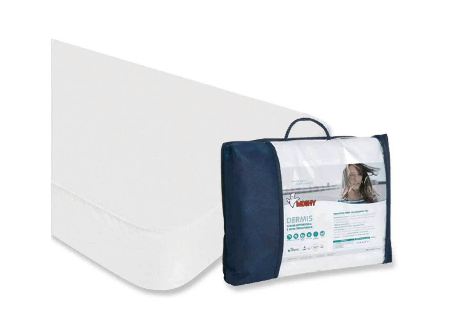 Matelas Prot Dermis Indiv Transp Imperméable Anti-acariens 135x180/190 cm