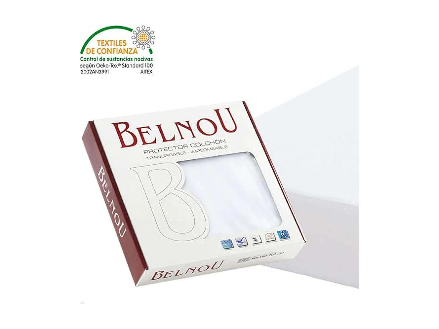 Protetor de colchão Altea impermeável e respirável 100% algodão, 160 cm