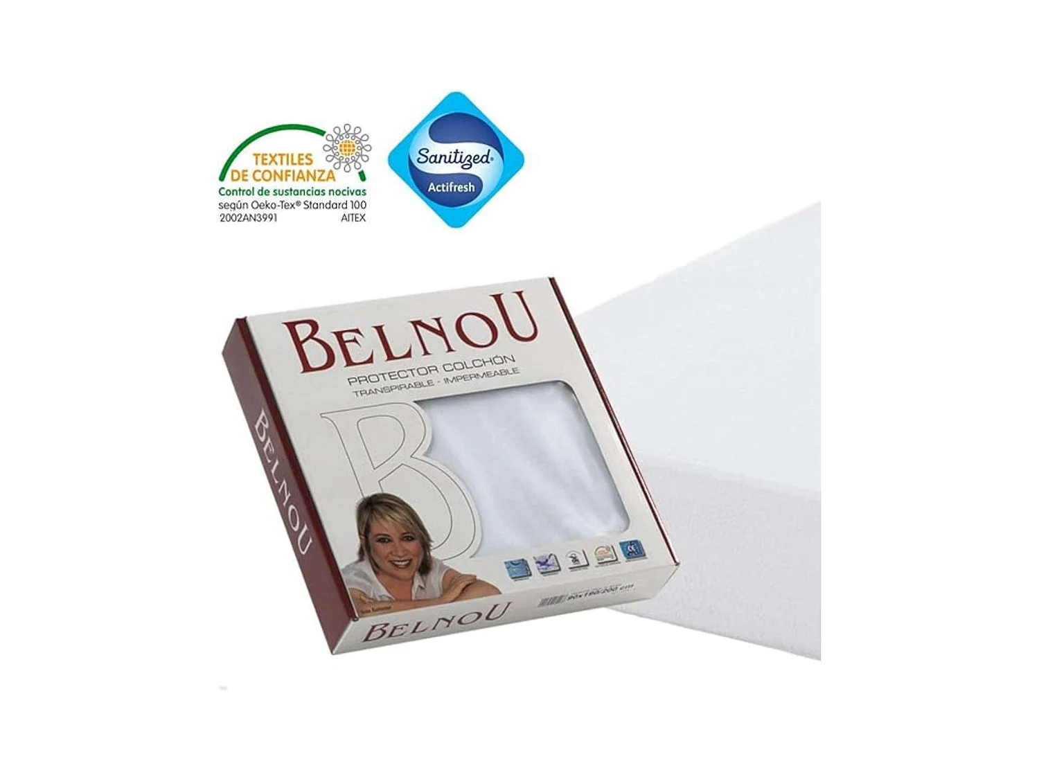 Protège-matelas Altea, imperméable et respirant, 100 % coton, 105 cm