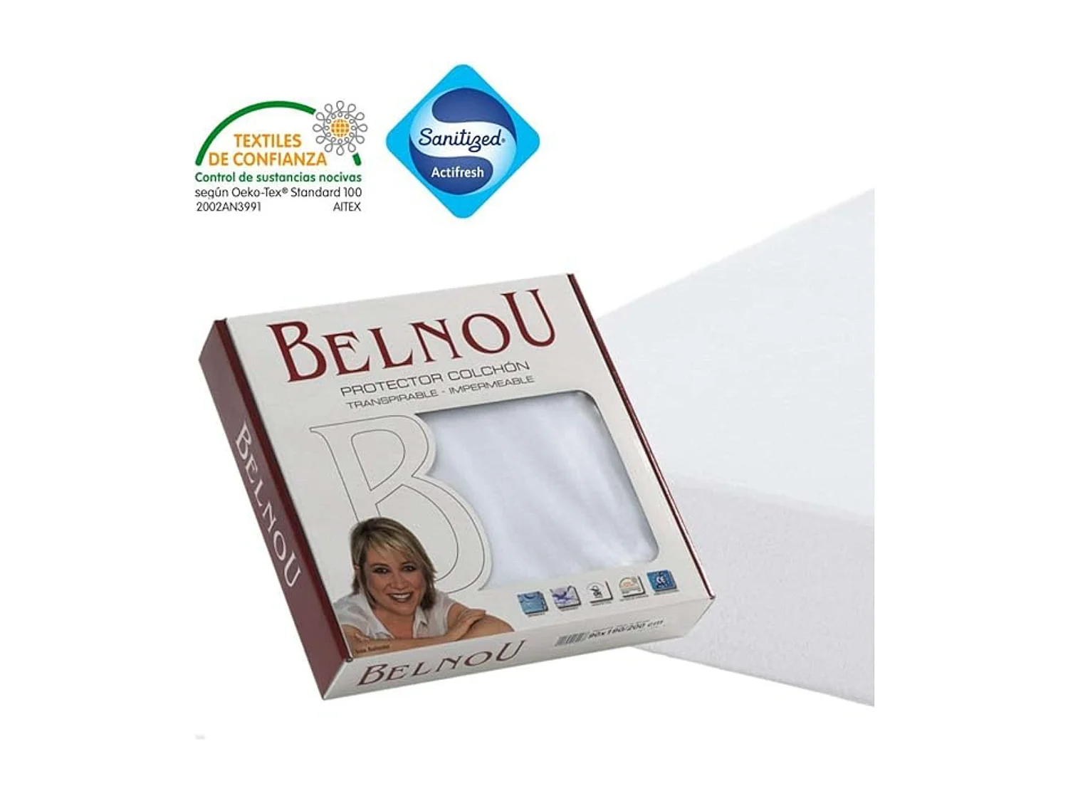 Protège-matelas imperméable et respirant Altea, 100 % coton, 90 cm