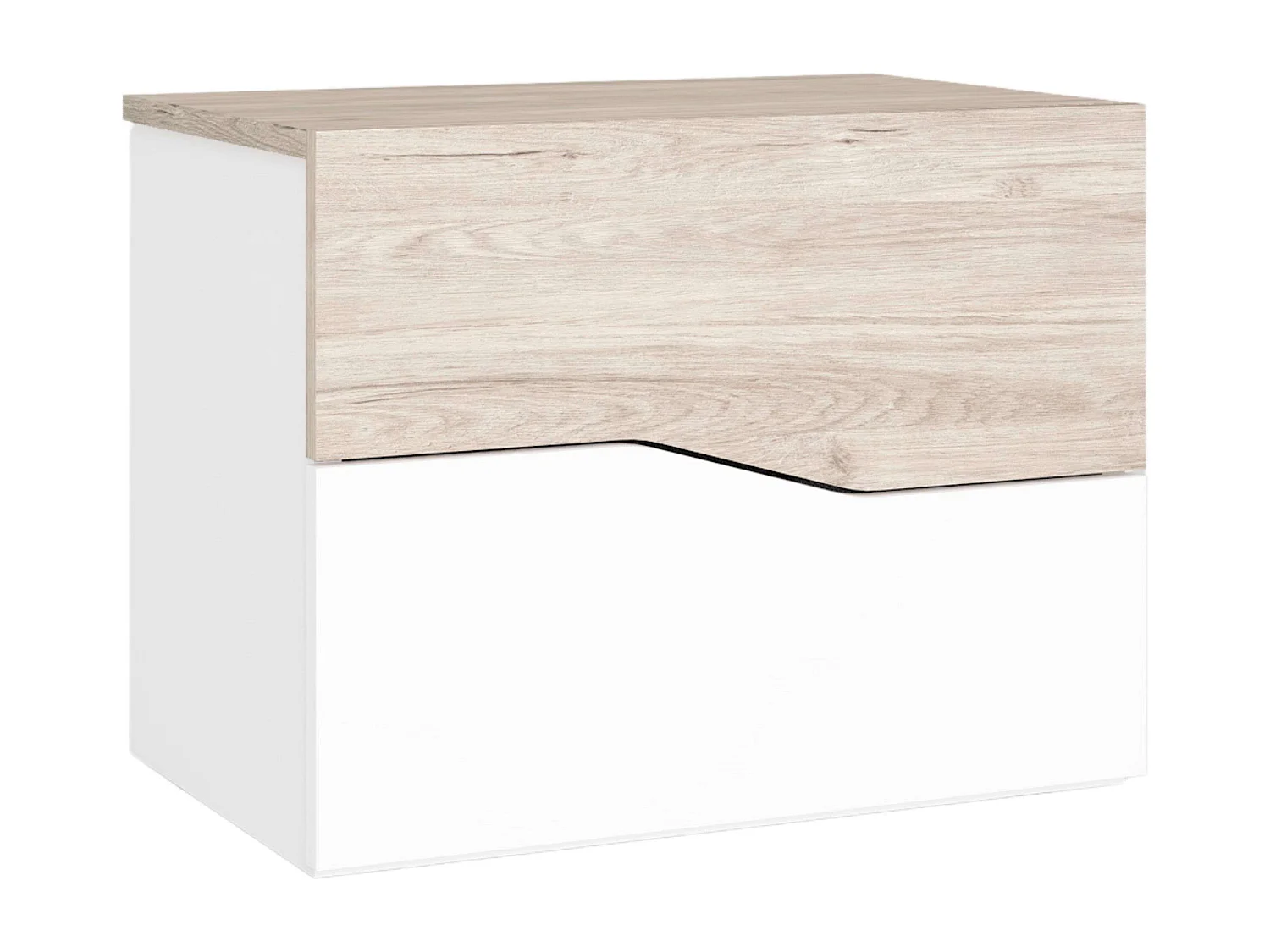 Pack Dormitorio Asimetric Blanco Robke Sahara: Cabecero, 2 Mesitas, Cómoda