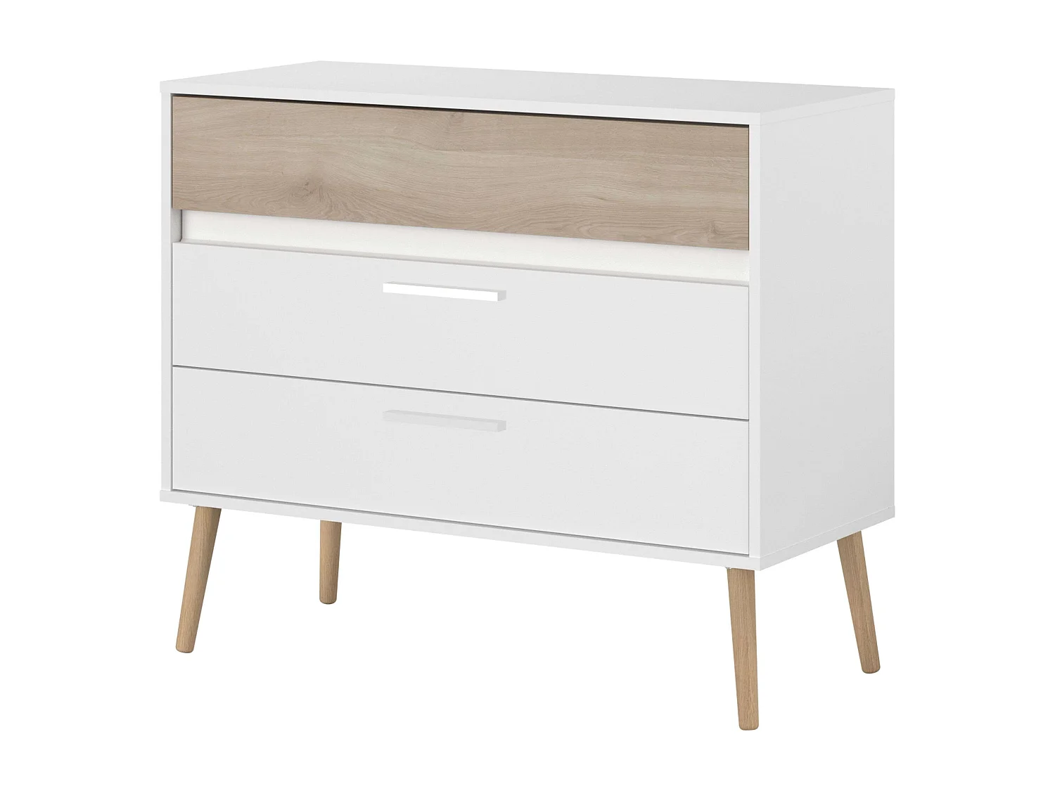 Pack Dormitorio Asimetric Blanco Robke Sahara: Cabecero, 2 Mesitas, Cómoda