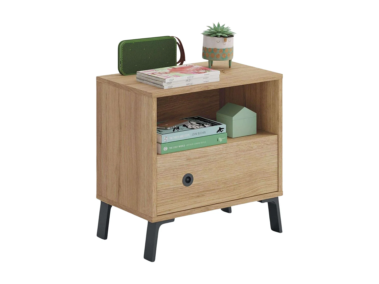 Pack Habitación Matrimonio Clim Industrial: Cabecero, 2 Mesitas, Armario, Cómoda