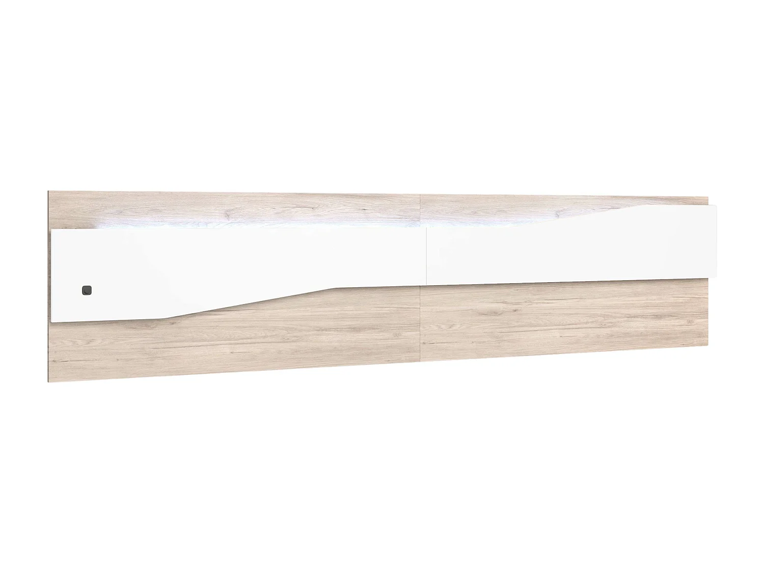 Pack Muebles Dormitorio Asimetric Cabecero, 2 Mesitas, Cómoda Blanco/Roble
