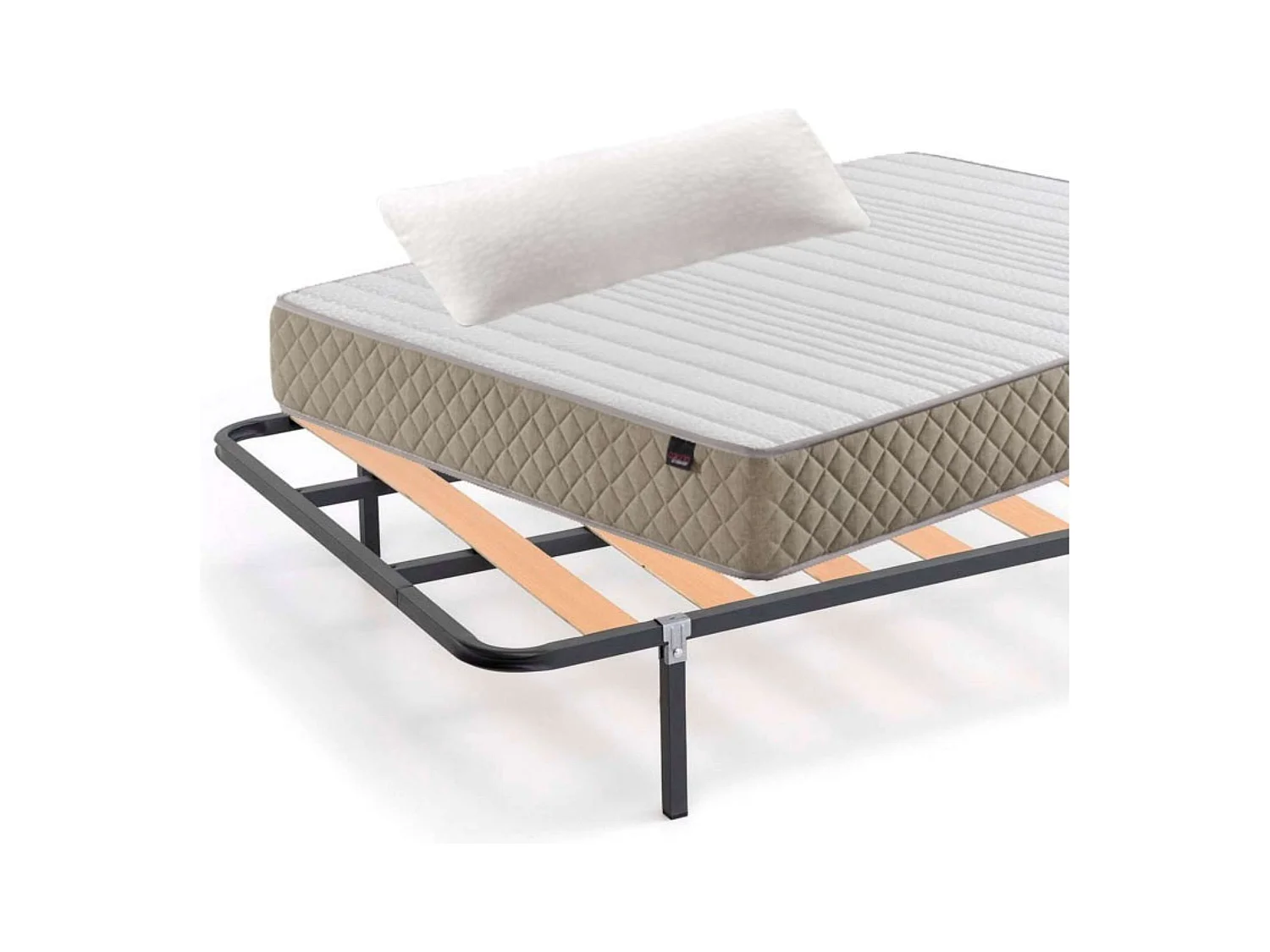 Pack Descanso: Colchón + Somier/Base + Patas + Almohada 135x190 cm