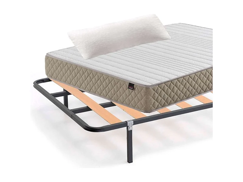 Pack Descanso: Colchón + Somier/Base + Patas + Almohada 135x190 cm