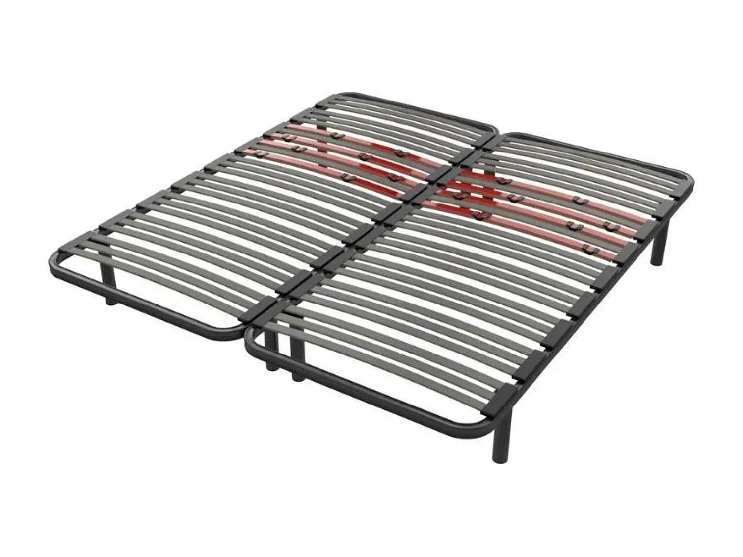 Somier XL 180x190 cm multiláminas tubo 40x30 mm haya, unión, 8 patas