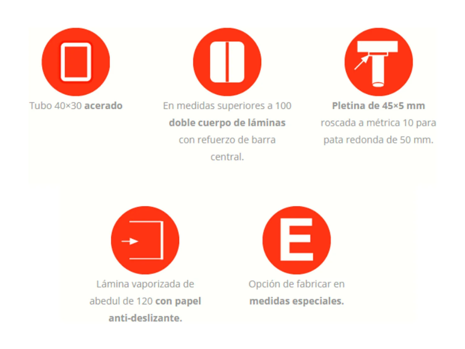 Somier XL 180x190 cm balda ancha tubo 40x30 mm c/refuerzo central (patas)