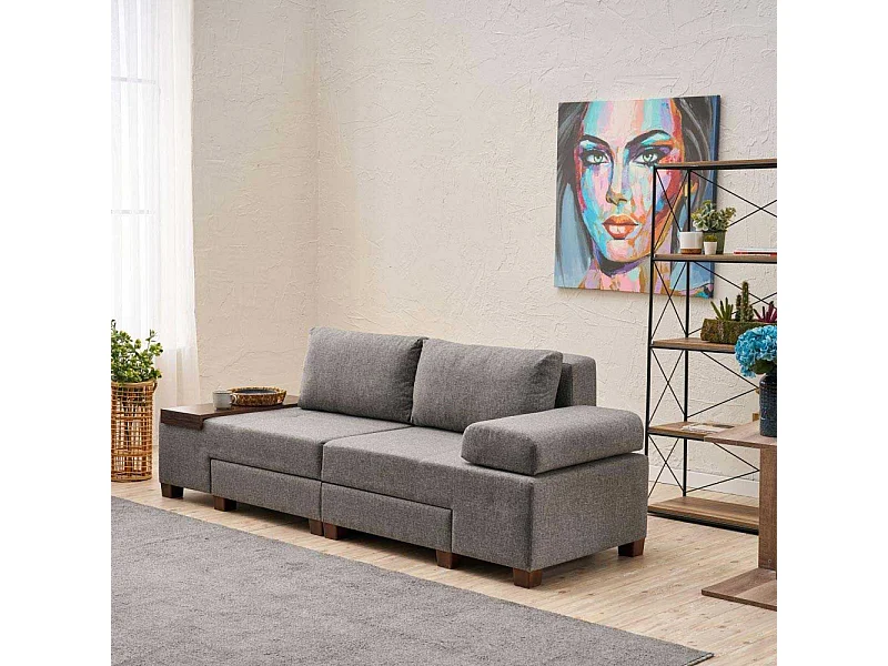 Canapé 3 places convertible en lin Penna