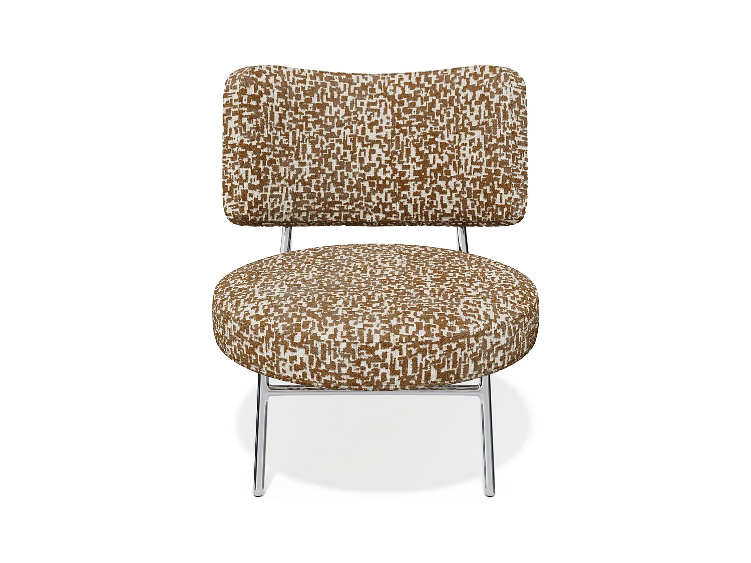 Fauteuil de salon tissu texturé à motifs marron IGGY