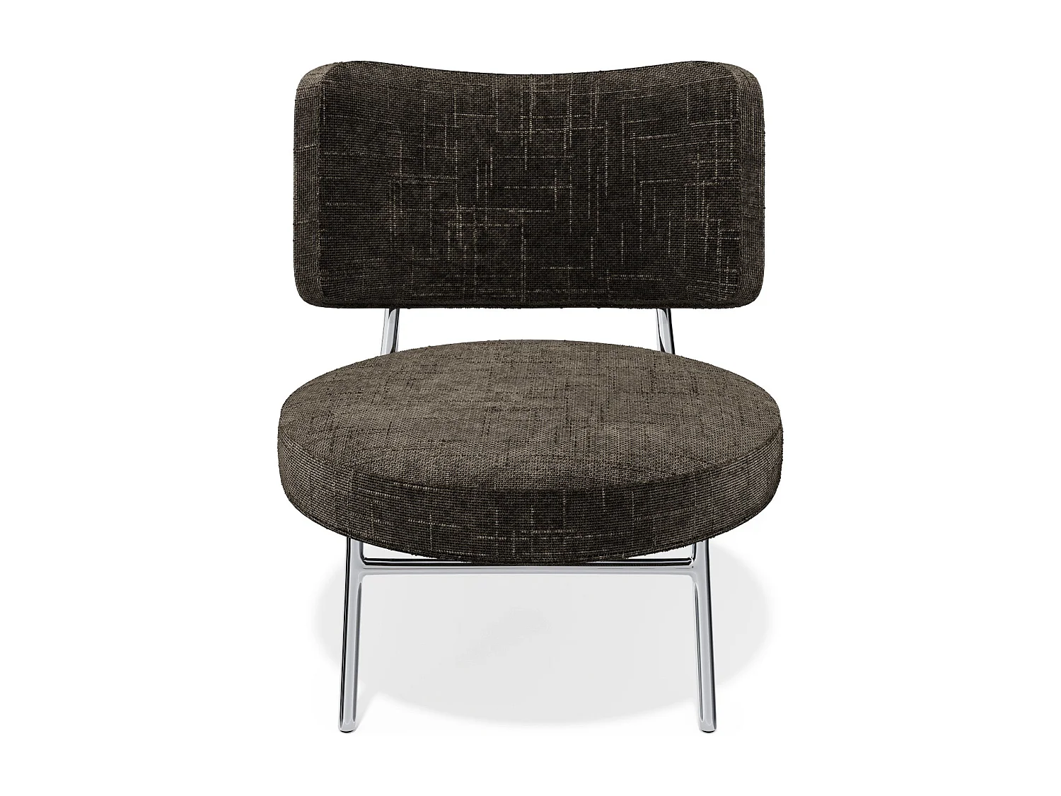 Fauteuil de salon velours tramé brun expresso IGGY