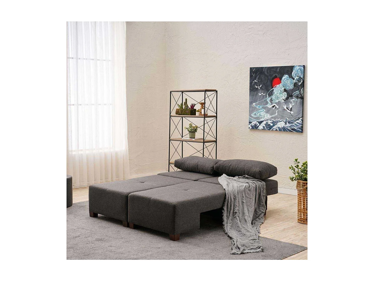 Canapé 3 places convertible en lin Penna