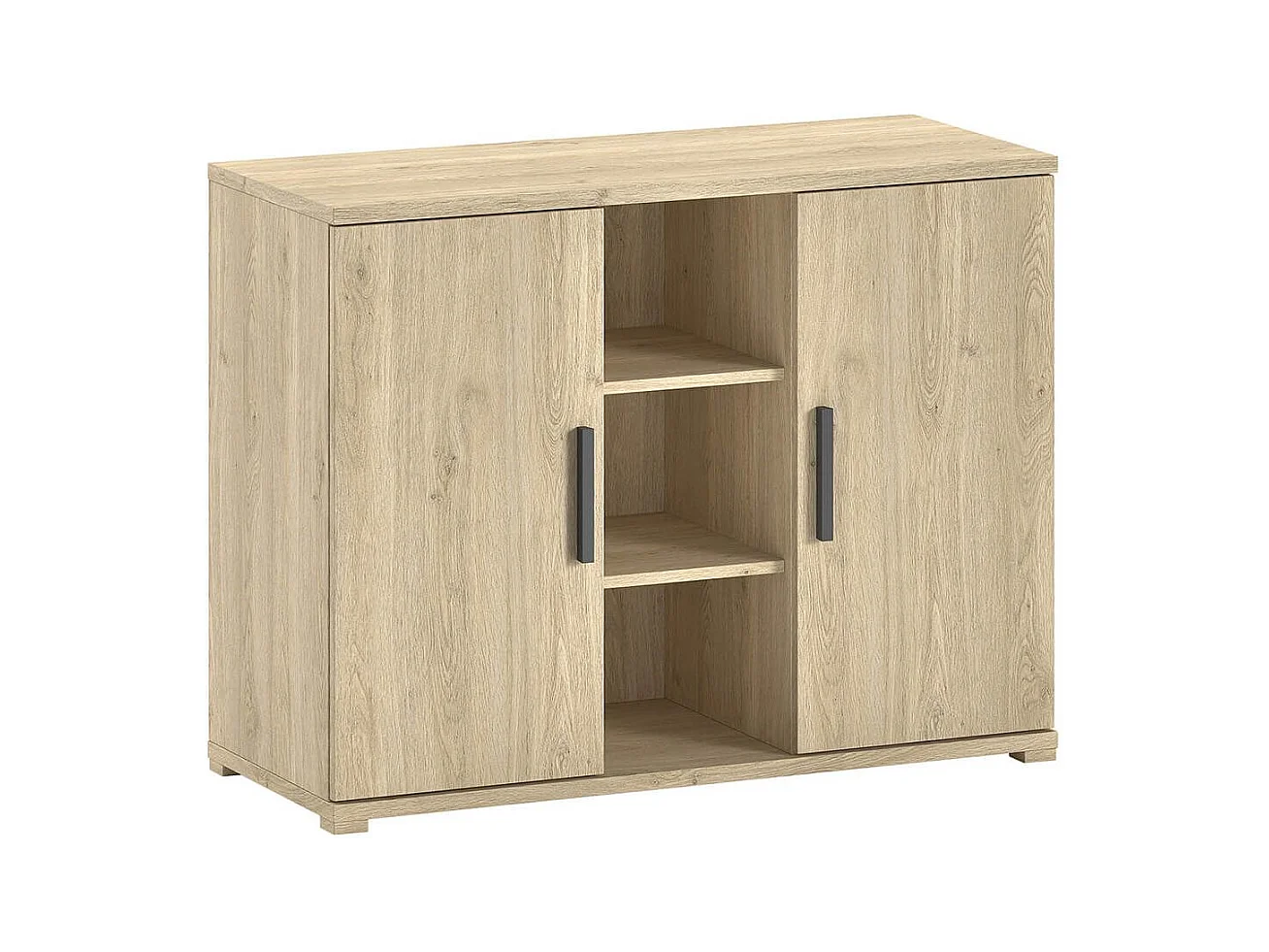 MARCO - Commode 2 Portes en Mélaminé haute densité Aspect Chêne clair