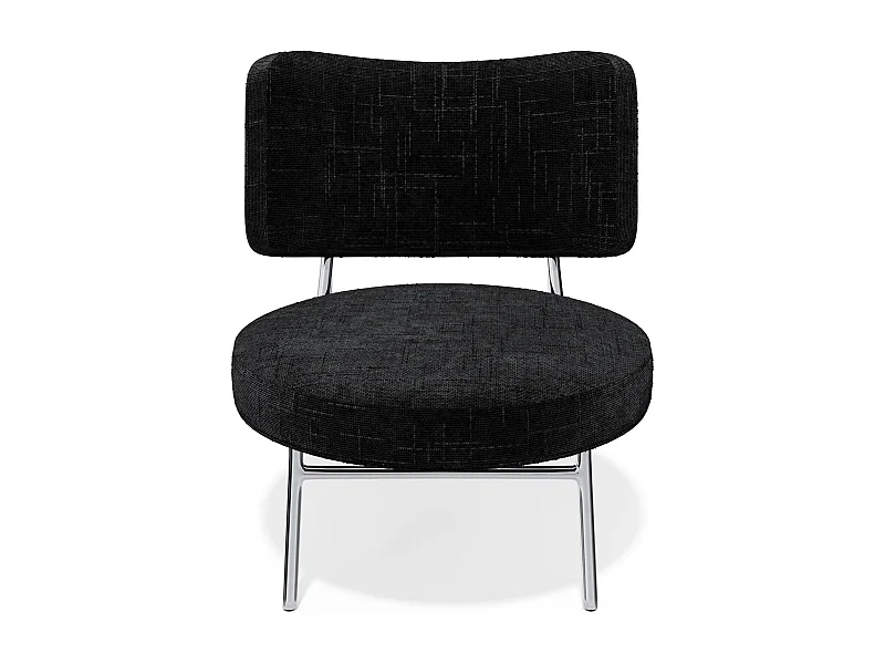 Fauteuil de salon velours tramé noir IGGY