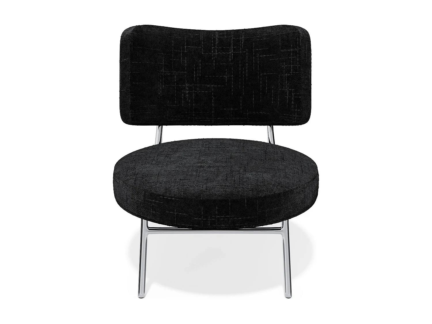 Fauteuil de salon velours tramé noir IGGY