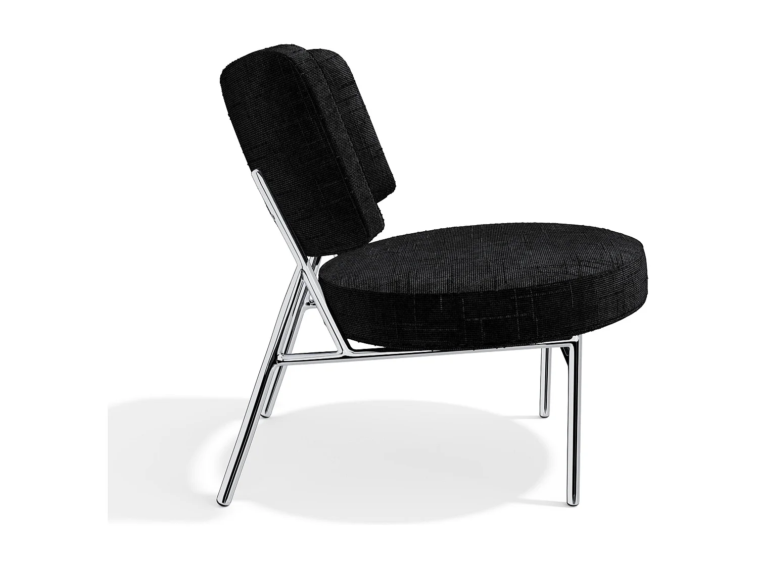 Fauteuil de salon velours tramé noir IGGY