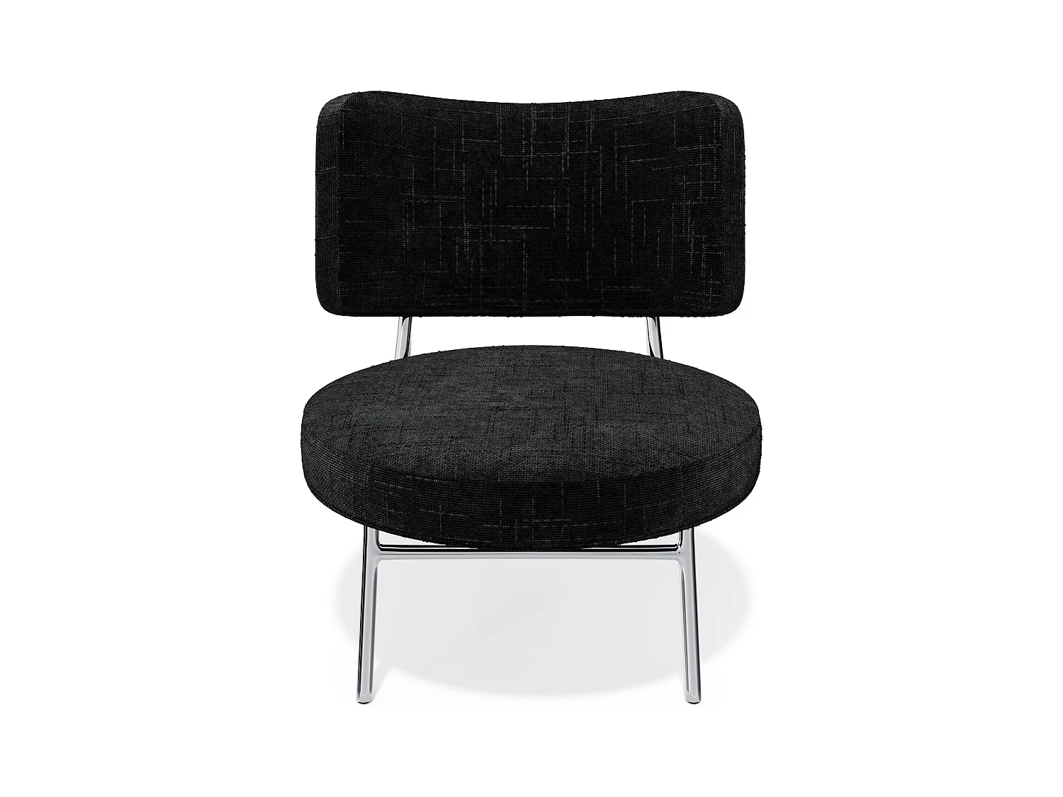 Fauteuil velours tramé noir IGGY