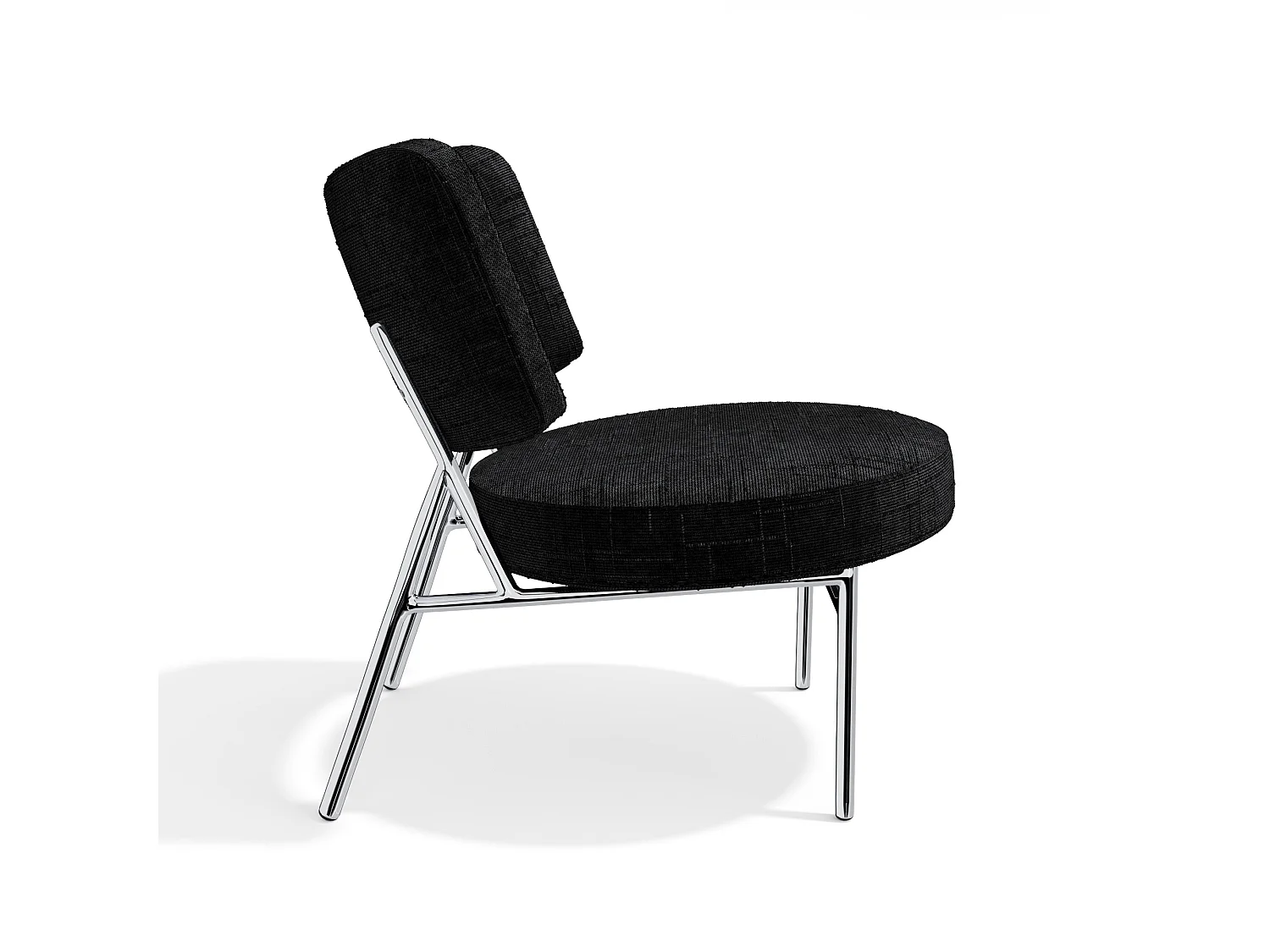 Fauteuil de salon IGGY en velours tramé noir