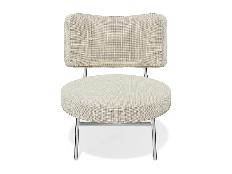 Fauteuil de salon velours tramé crème IGGY