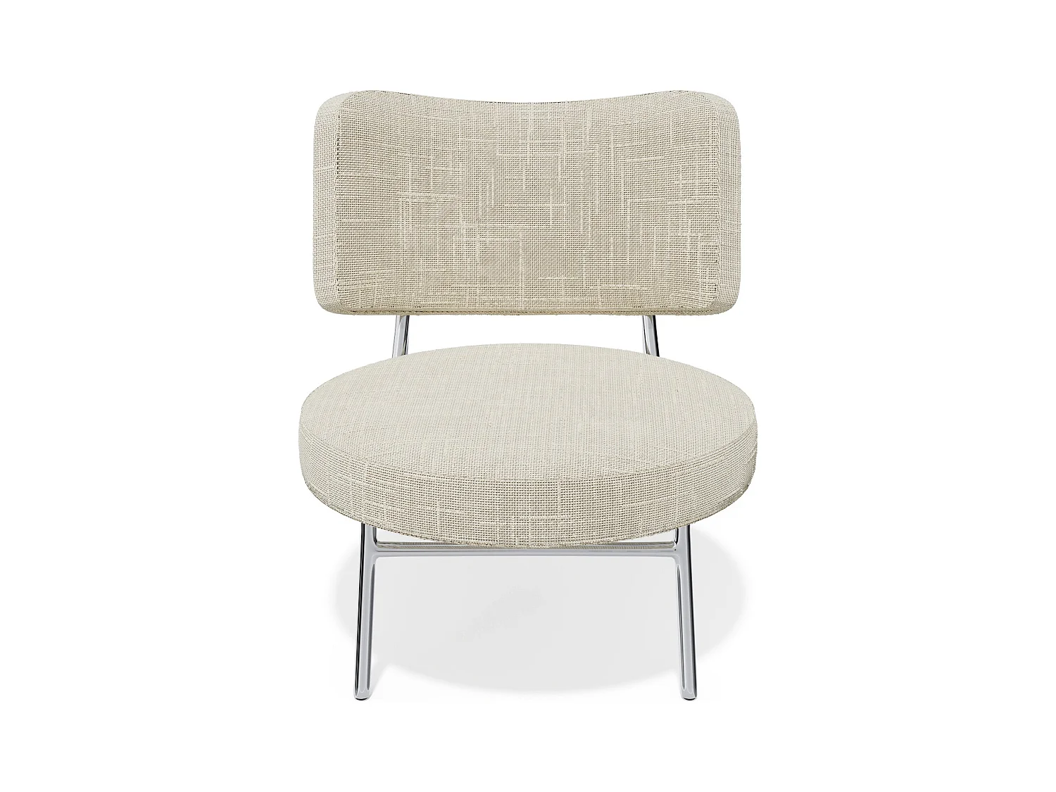 Fauteuil de salon velours tramé crème IGGY