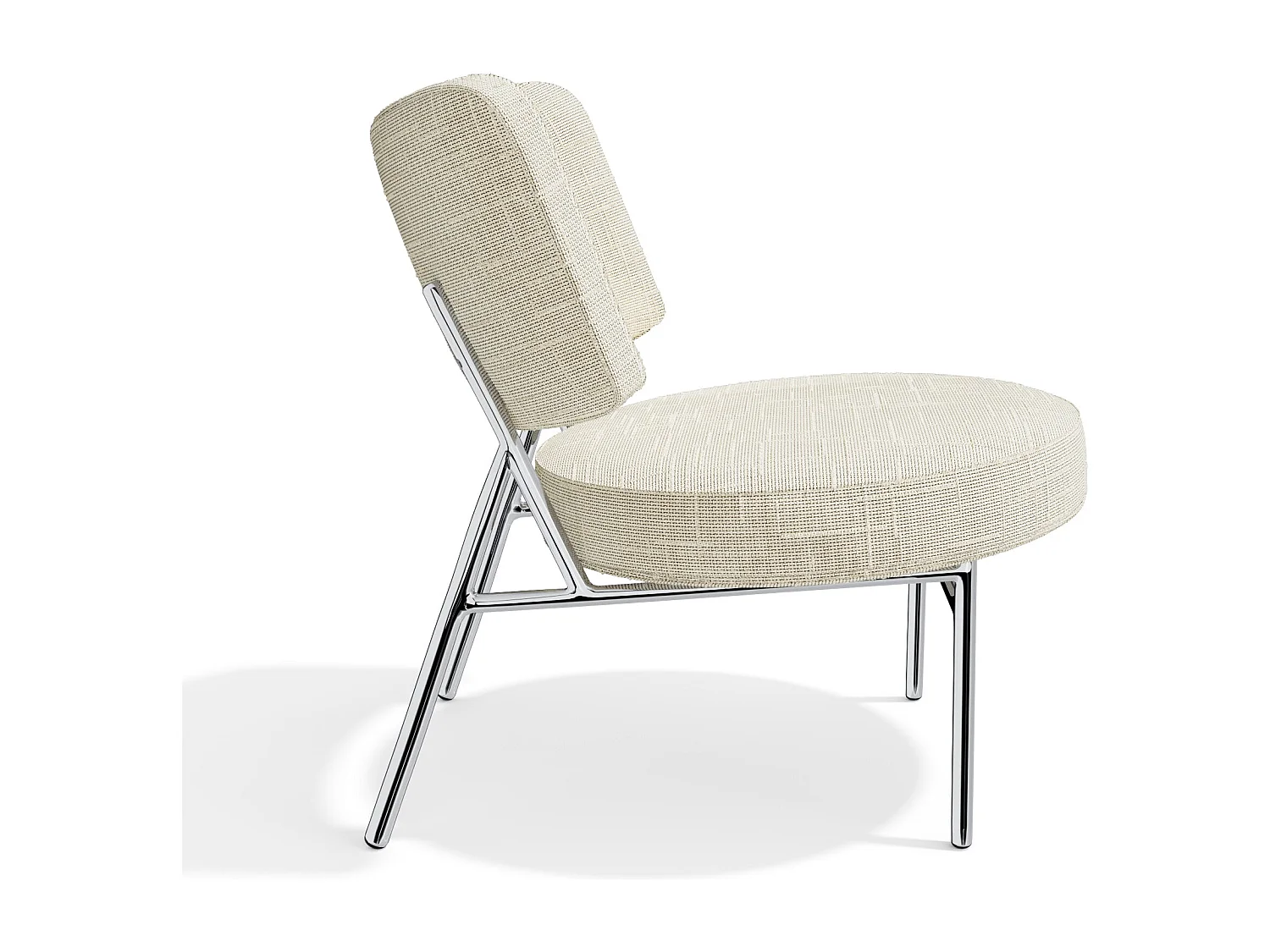 Fauteuil de salon IGGY en velours tramé crème 60x71cm