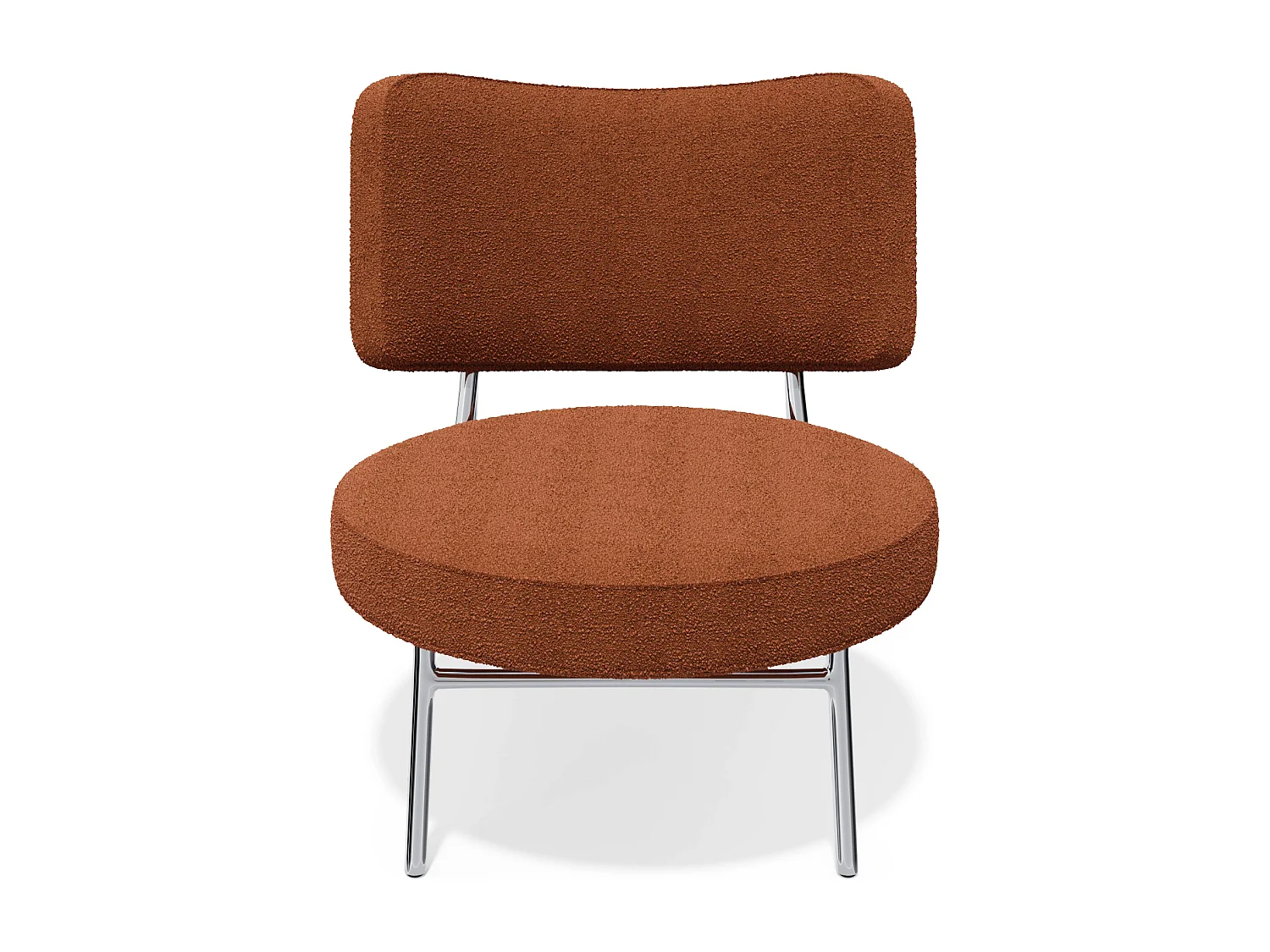 Fauteuil de salon tissu bouclette terracotta IGGY