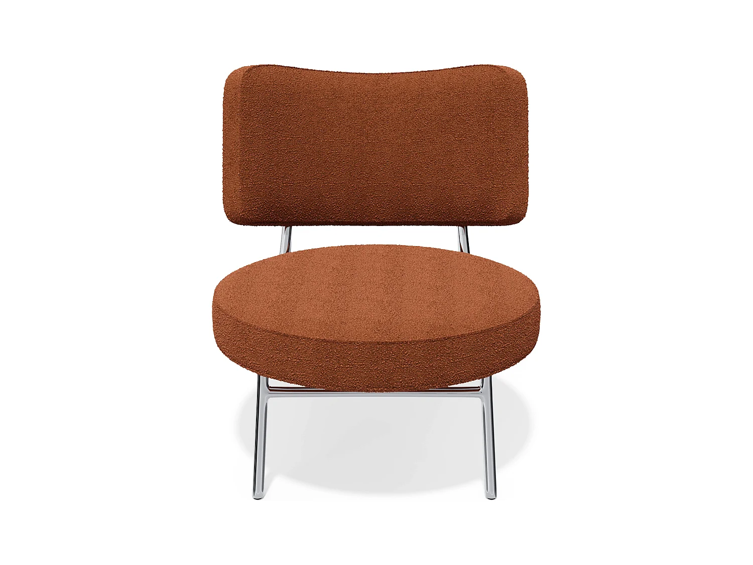 Fauteuil tissu bouclette terracotta IGGY