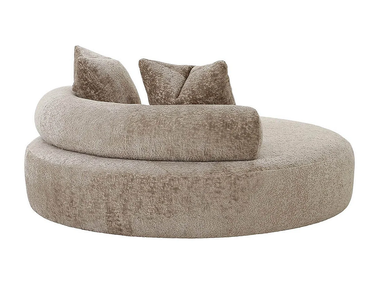 SIKINOS - Fauteuil Lounge en Tissu Microfibre Beige avec Coussins
