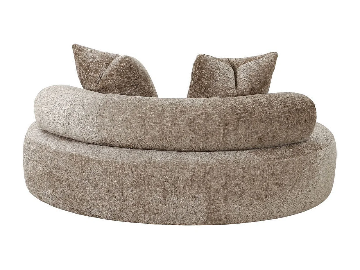 SIKINOS - Fauteuil Lounge en Tissu Microfibre Beige avec Coussins