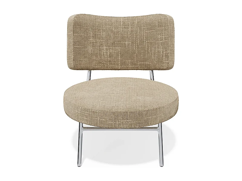 Fauteuil de salon velours tramé taupe IGGY