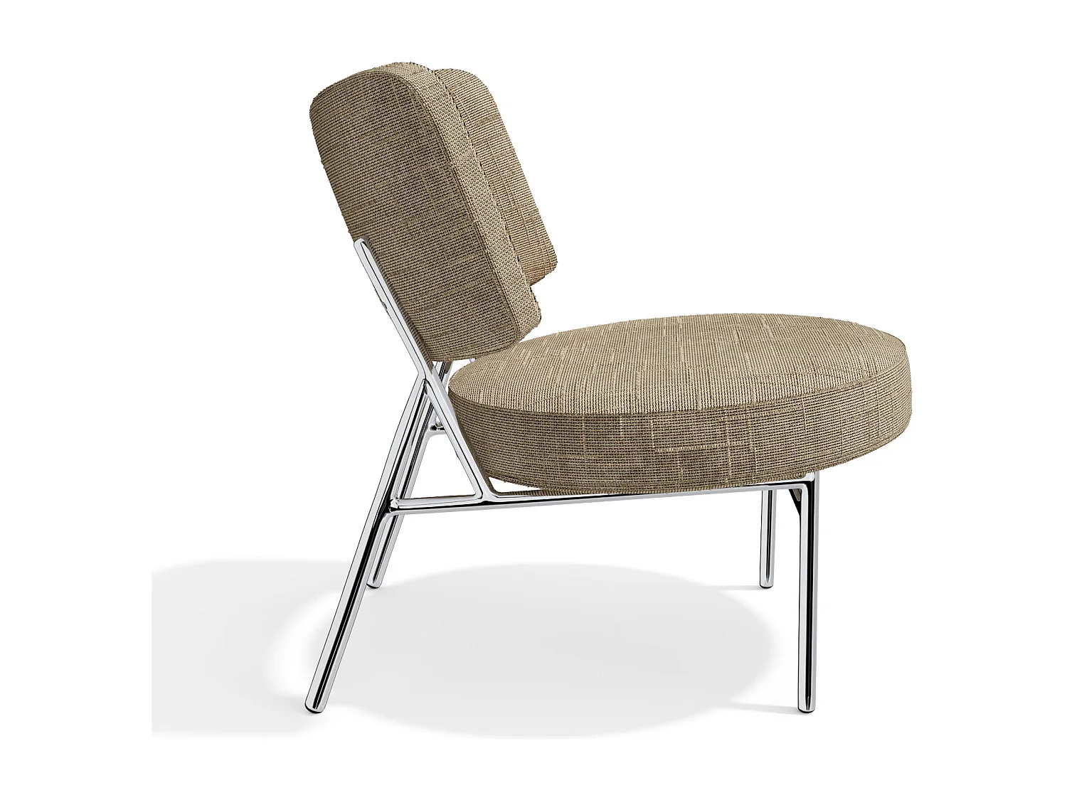 Fauteuil de salon velours tramé taupe IGGY