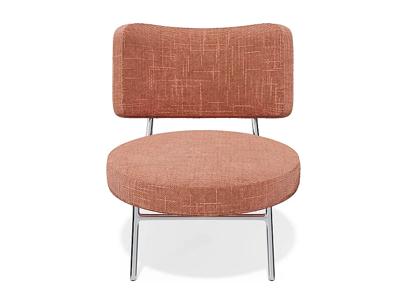 Fauteuil de salon velours tramé rose vintage IGGY