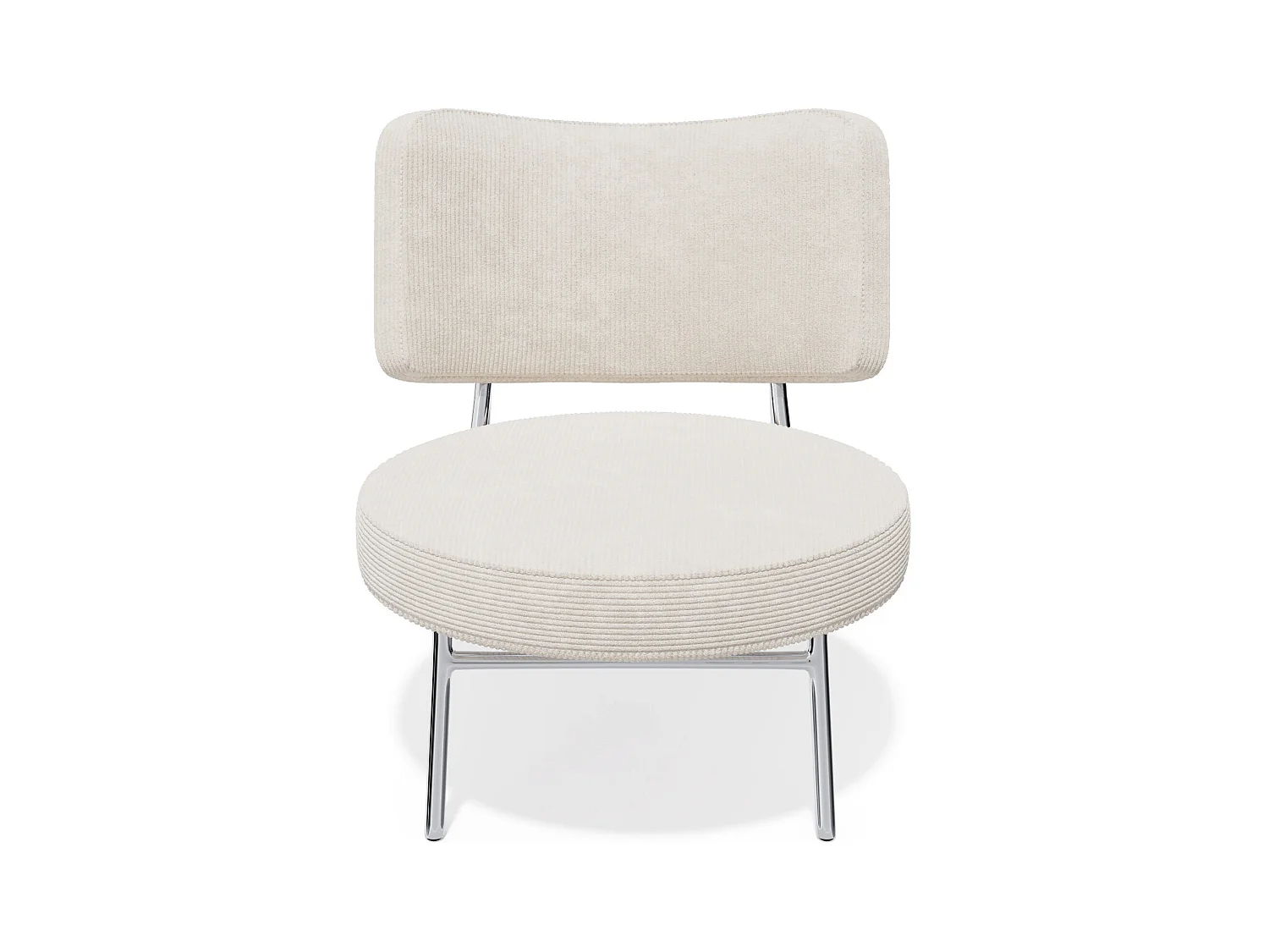 Fauteuil de salon velours côtelé écru IGGY