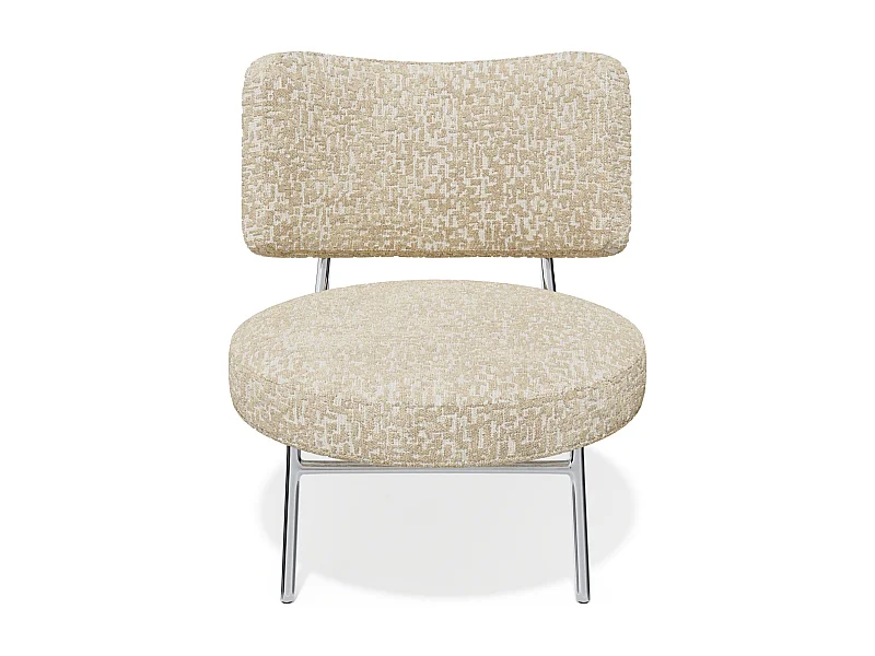 Fauteuil de salon tissu texturé à motifs beige IGGY