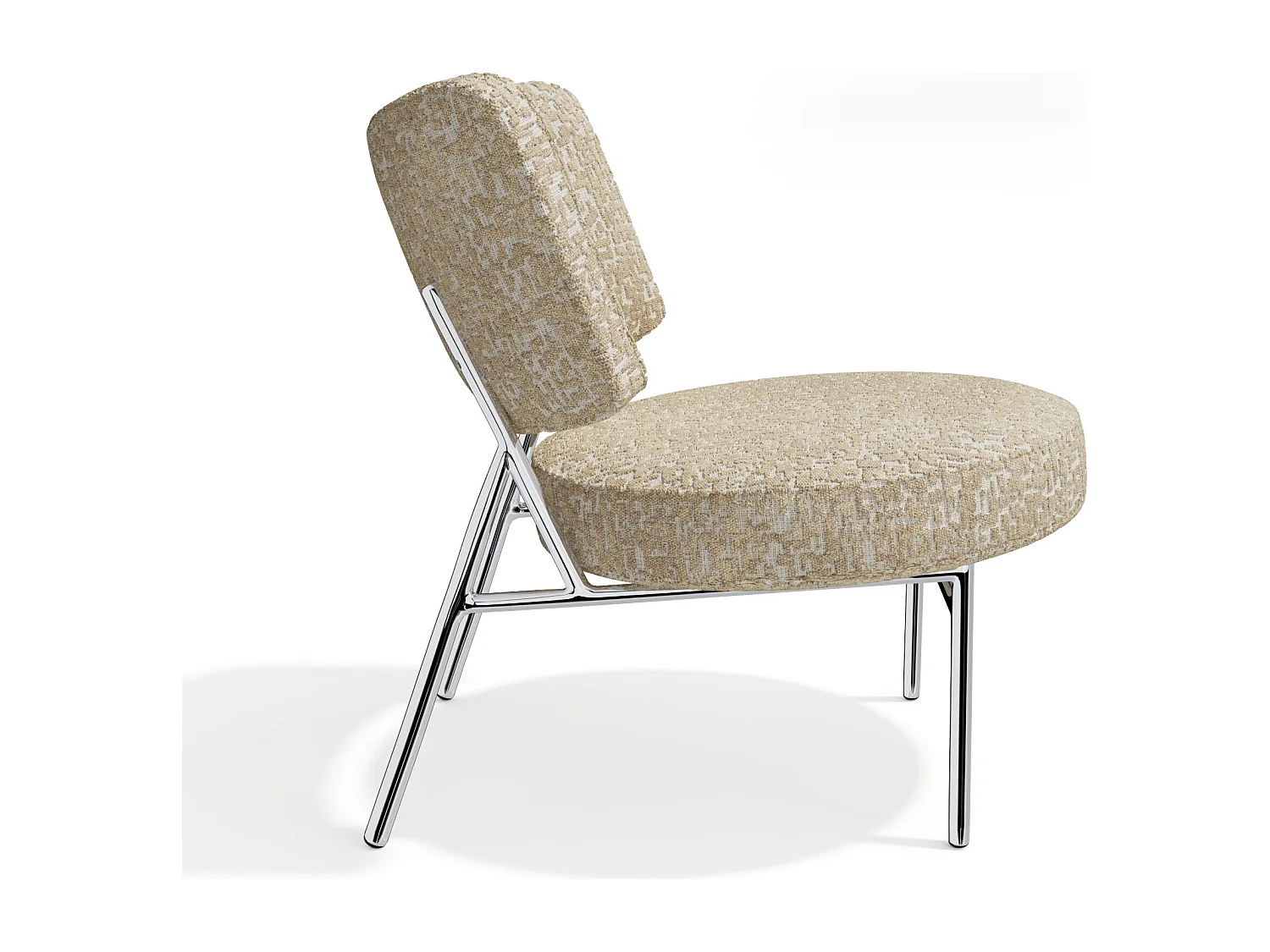 Fauteuil de salon tissu texturé à motifs beige IGGY