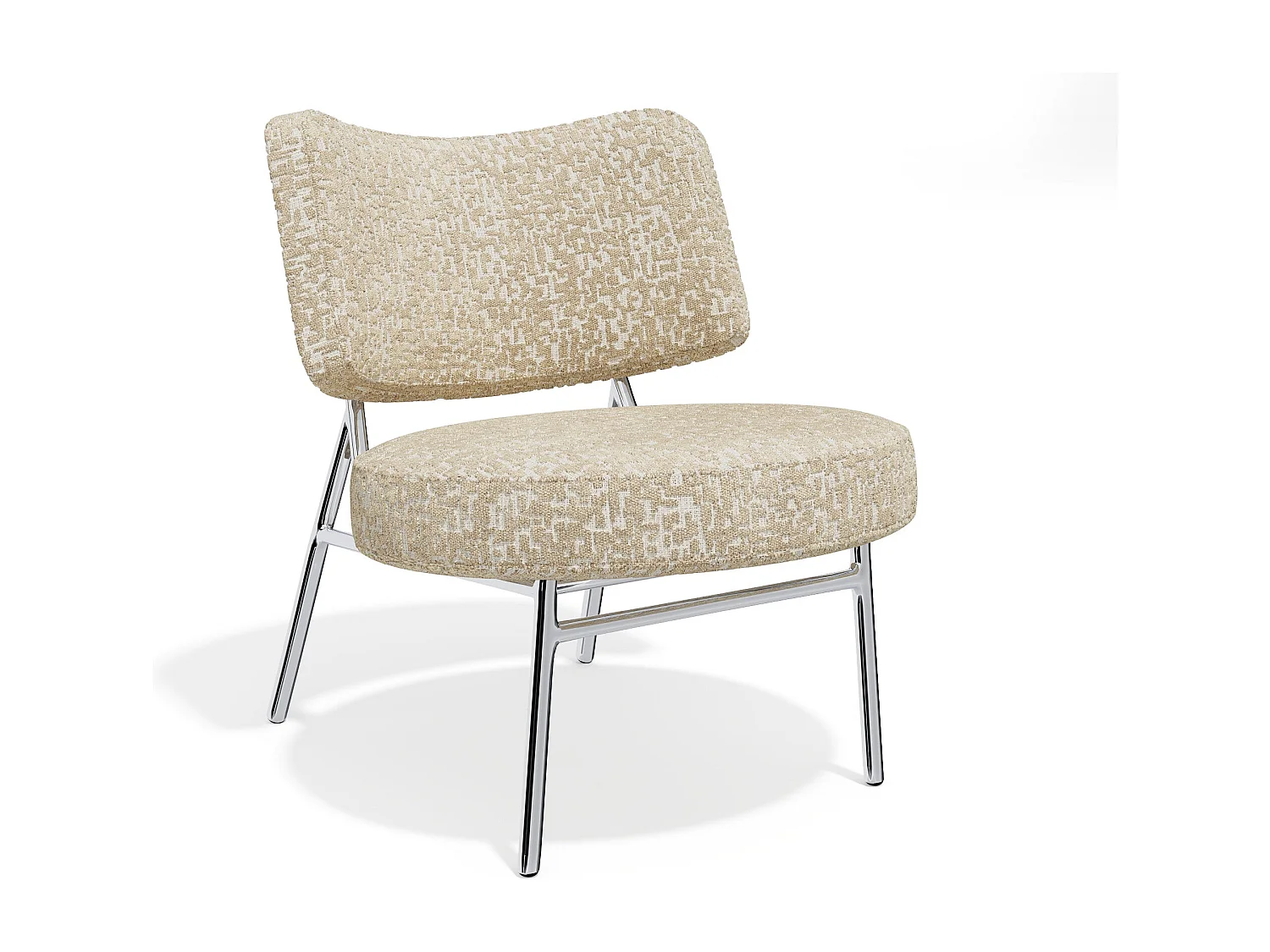 Fauteuil de salon tissu texturé à motifs beige IGGY