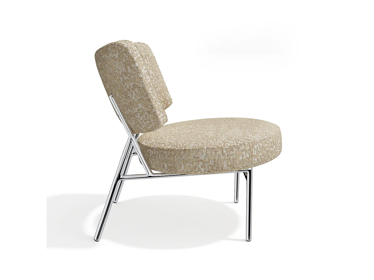 Fauteuil de salon IGGY en tissu texturé à motif beige