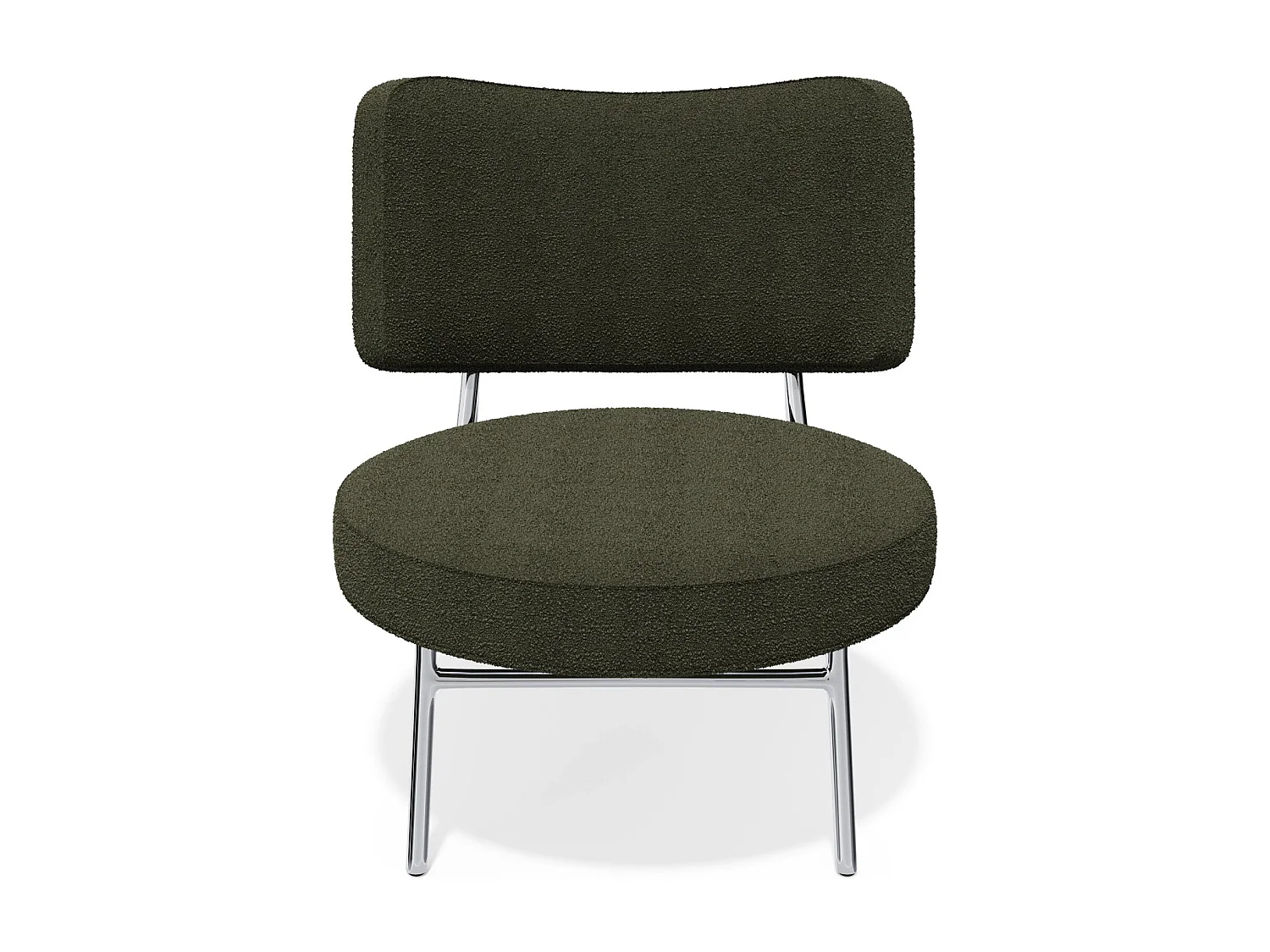 Fauteuil de salon tissu bouclette kaki IGGY