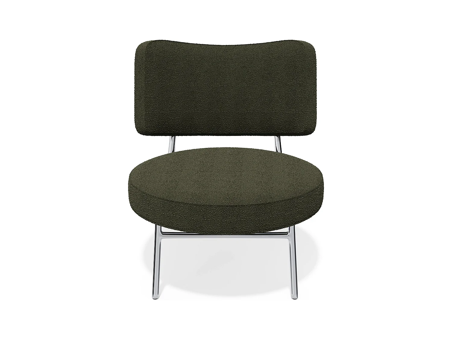 Fauteuil tissu bouclette kaki IGGY