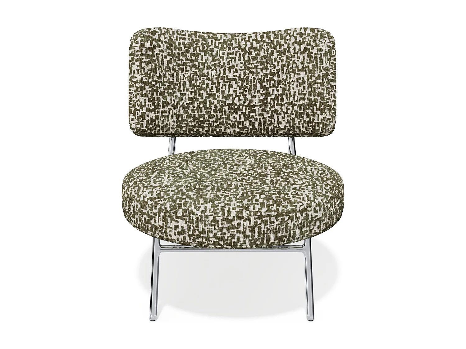 Fauteuil de salon tissu texturé à motifs kaki IGGY