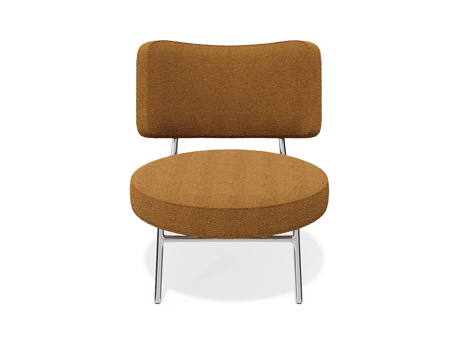 Fauteuil tissu bouclette moutarde IGGY