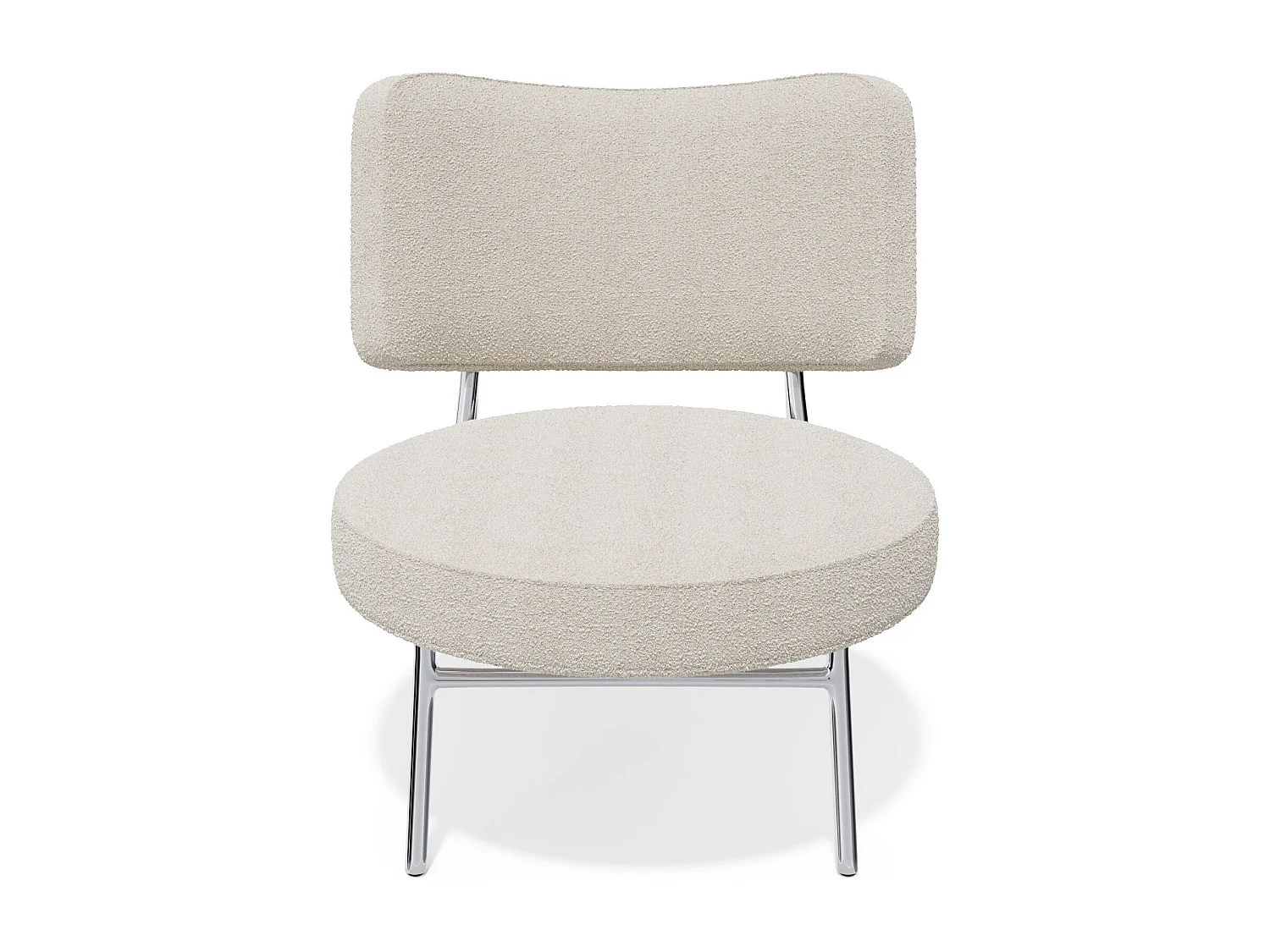 Fauteuil de salon tissu bouclette crème IGGY