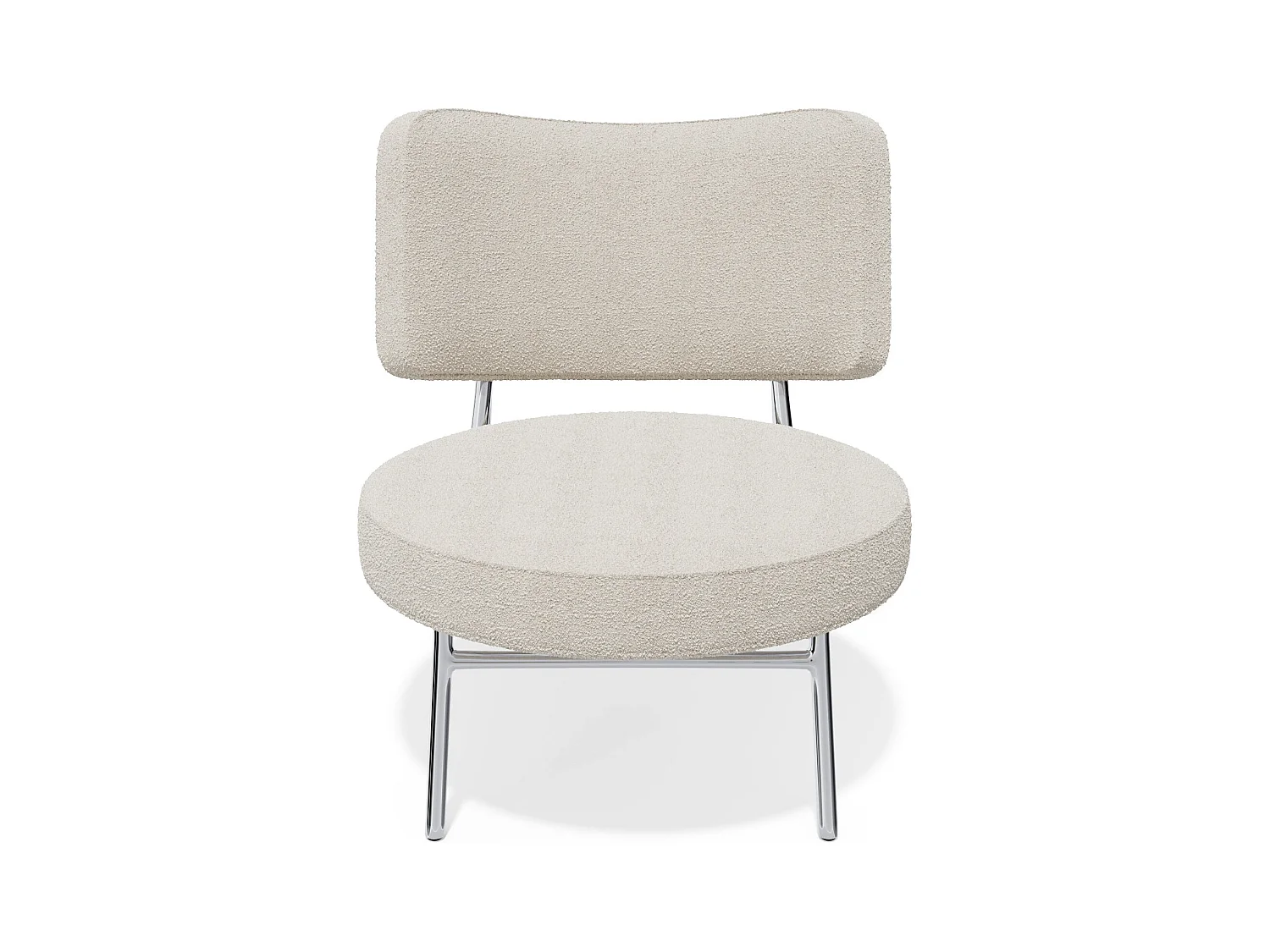 Fauteuil tissu bouclette crème IGGY