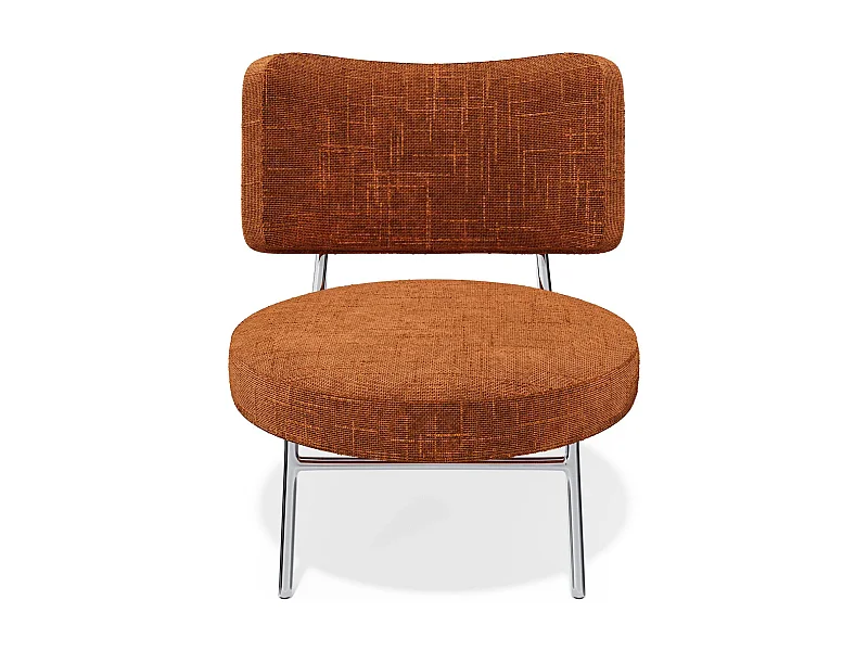 Fauteuil de salon velours tramé terracotta IGGY