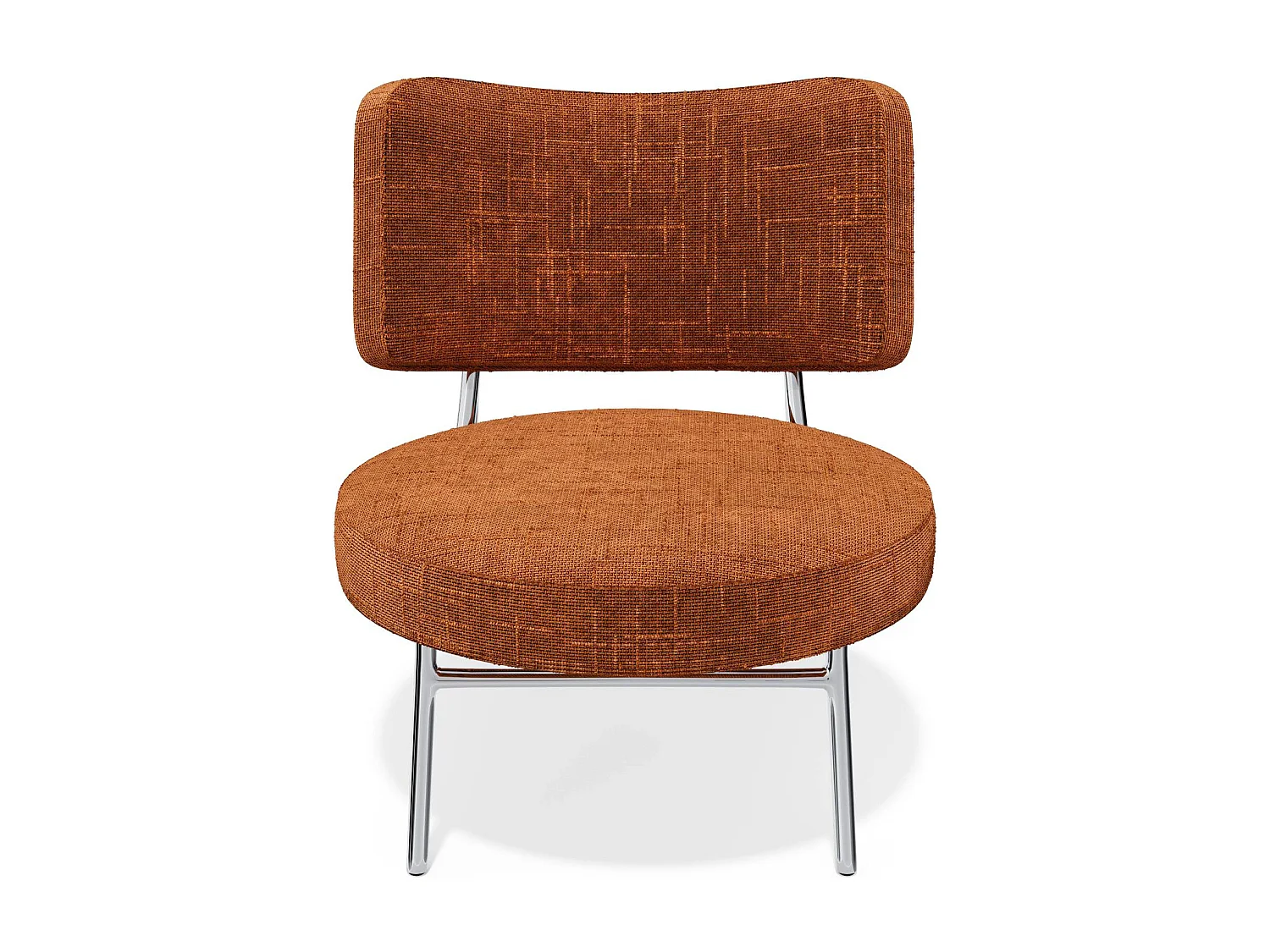 Fauteuil de salon velours tramé terracotta IGGY